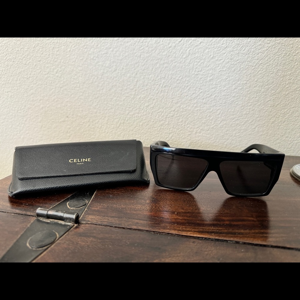 Celine sunglasses flat top square 40092 black